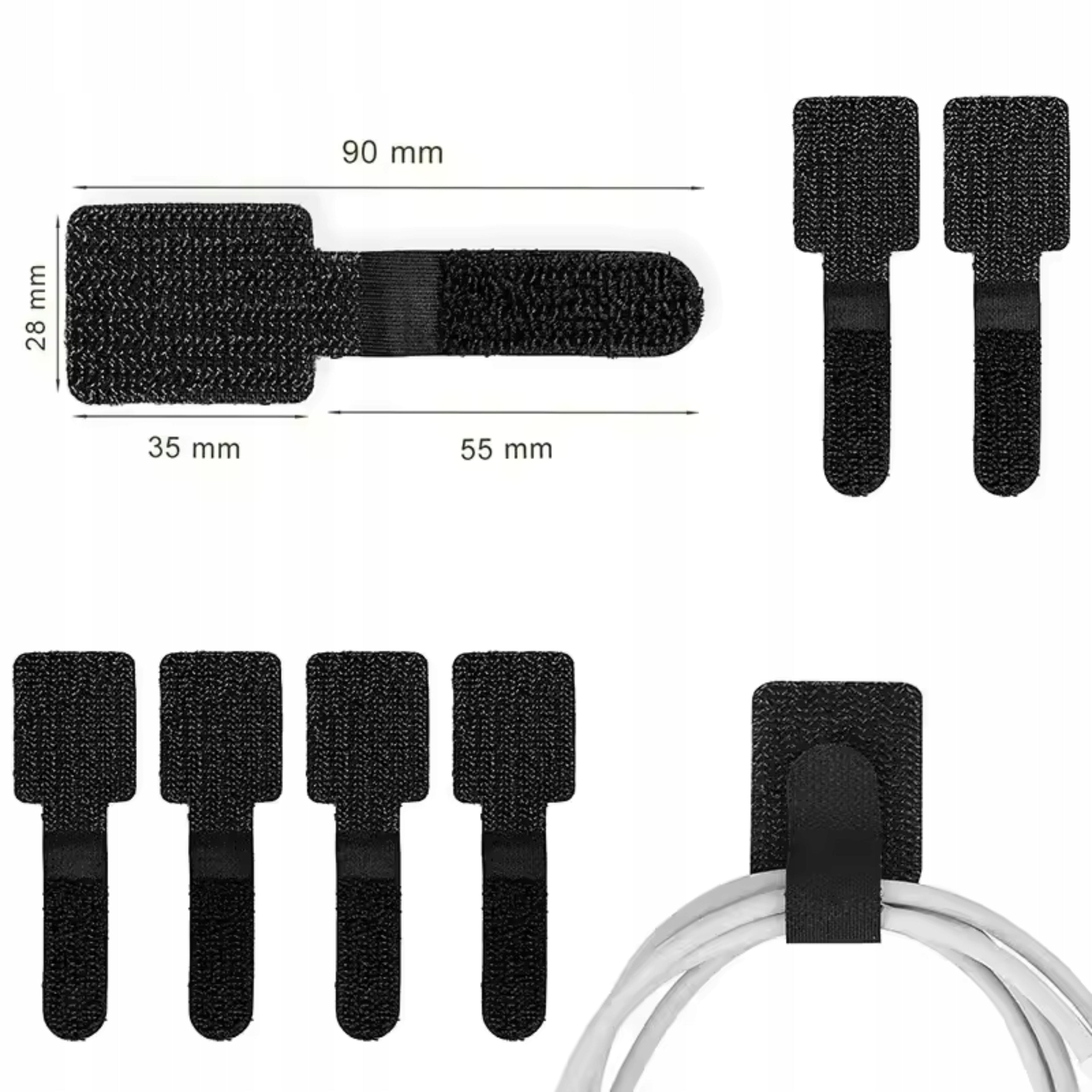 VELCRO BAND ORGANIZER FOR FIXING WIRES SELF-ADHESIVE 10 PIECES Packaging status original