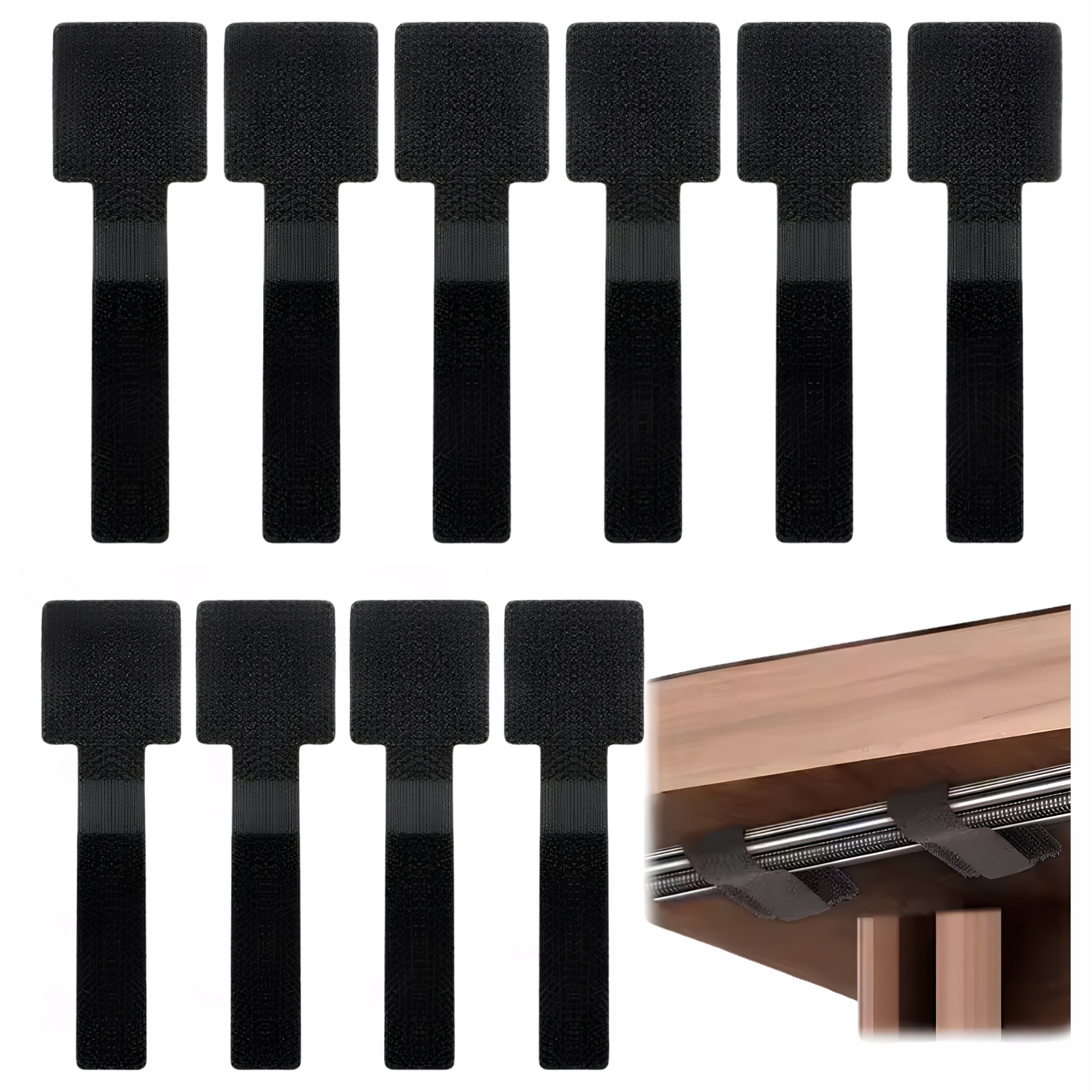 VELCRO BAND ORGANIZER FOR FIXING WIRES SELF-ADHESIVE 10 PIECES