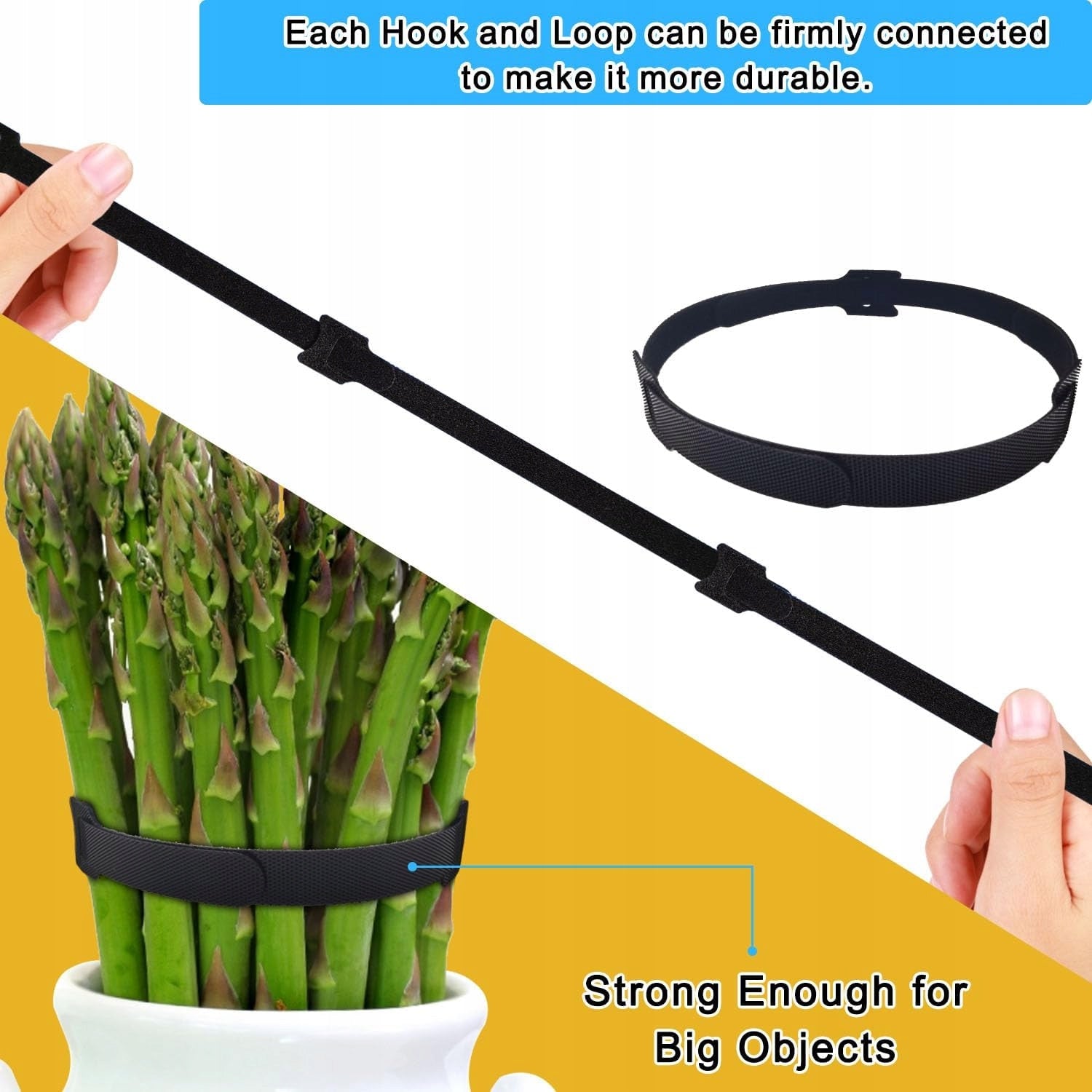 VELCRO CABLE TIES 100 PIECES 200X12 MM REUSABLE BLACK Manufacturer code 5904749267548