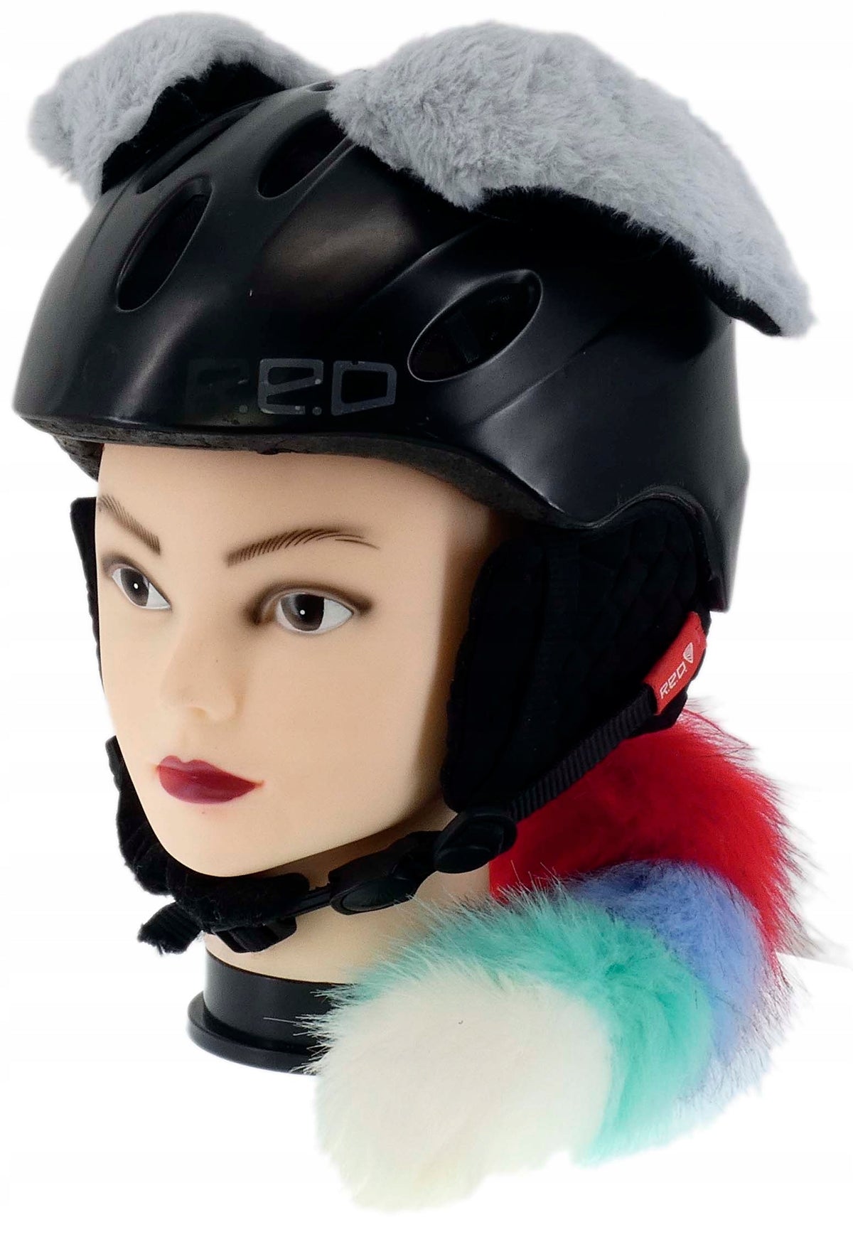 VELCRO SKI HELMET ORNAMENT EARS GREY KITA GLOWING LED COLOR F Manufacturer no brand