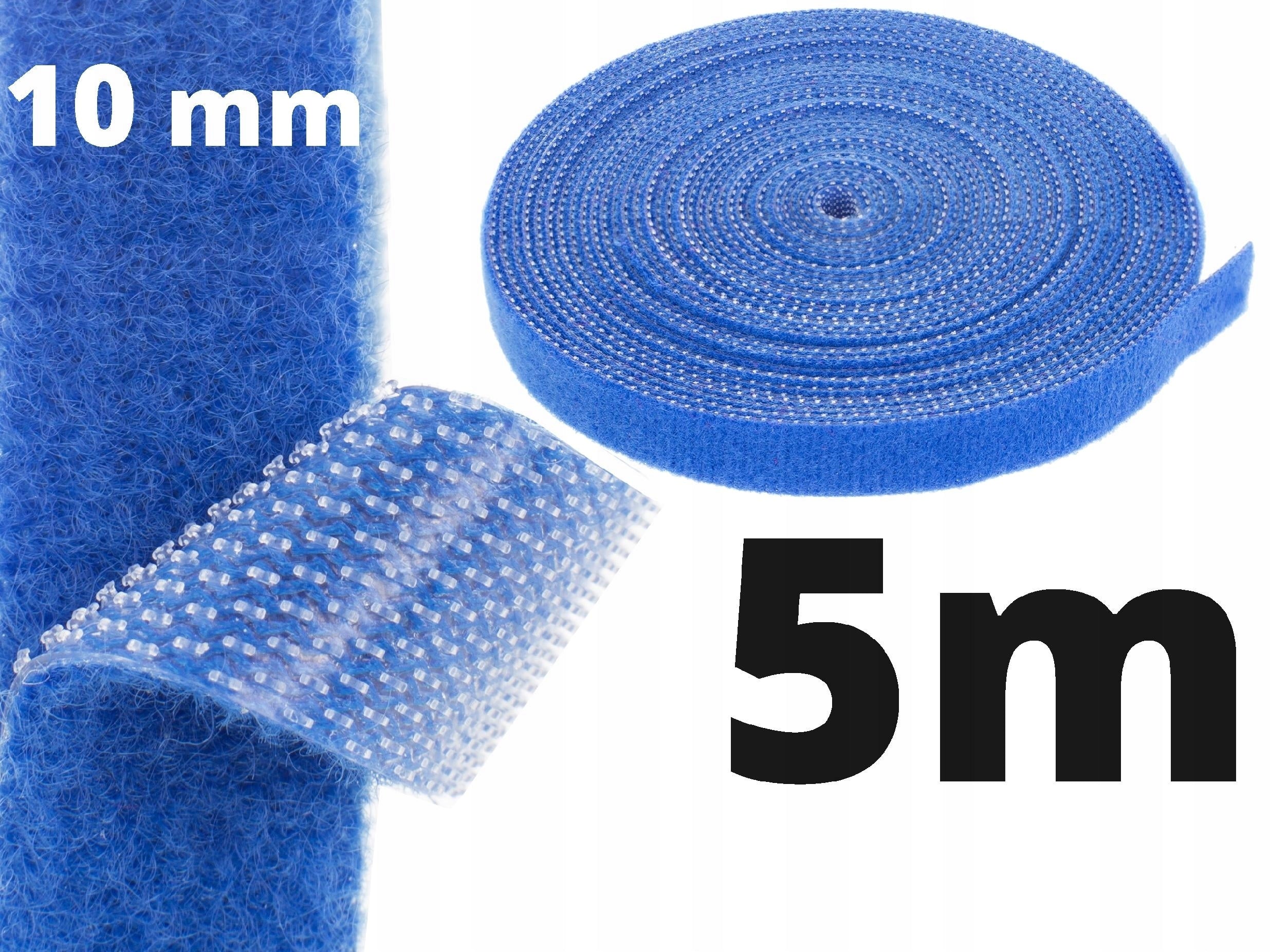 VELCRO TAPE 10mm 5m VELCRO CABLE ORGANIZER DOUBLE SIDED BLUE NEKU Brand Neku