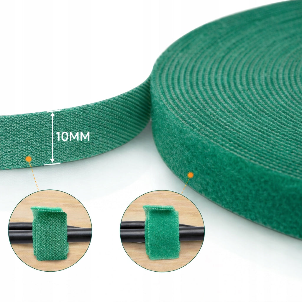 VELCRO TAPE FOR FLOWER PLANTS FOR TYING HEADBAND GREEN 5m 1cm Product width 1 cm