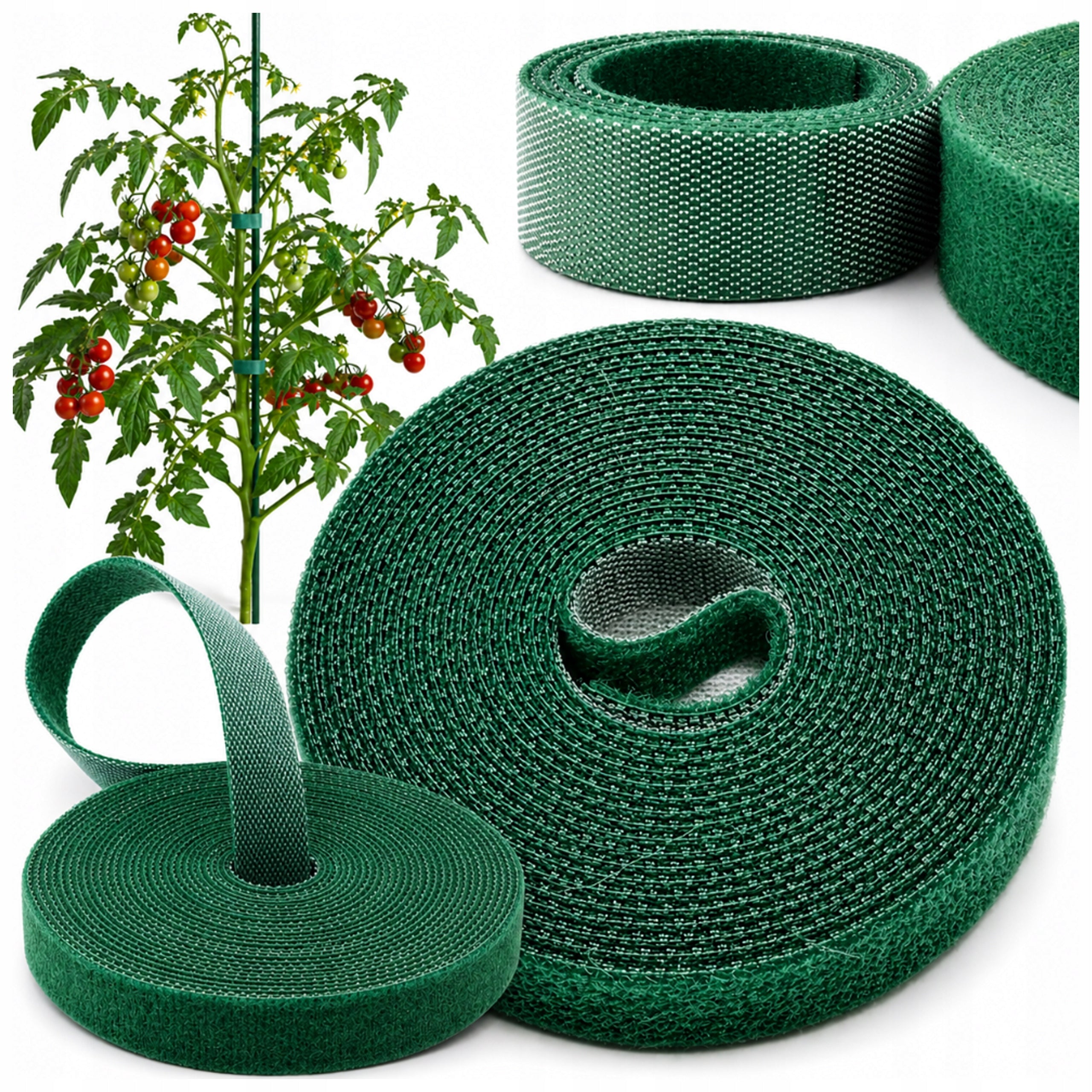 VELCRO TAPE FOR FLOWER PLANTS FOR TYING HEADBAND GREEN 5m 1cm