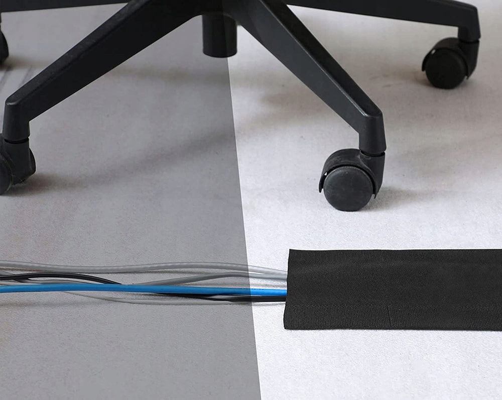VELCRO TAPE GRILLE FOR CABLES AND WIRES FOR CARPETS AND CARPETS 10 M Color black