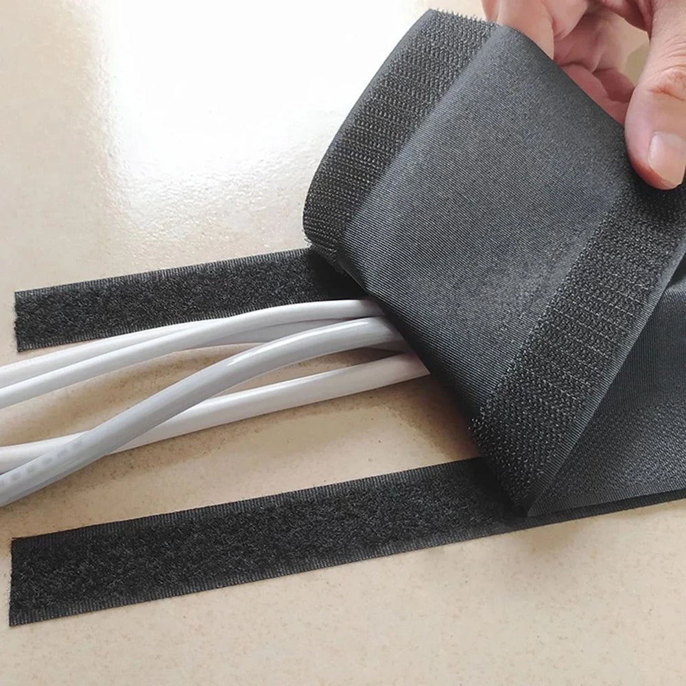 VELCRO TAPE SINGLE-SIDED SELF-ADHESIVE LOOP 10m FOR TEXTILE GRILLE Color black
