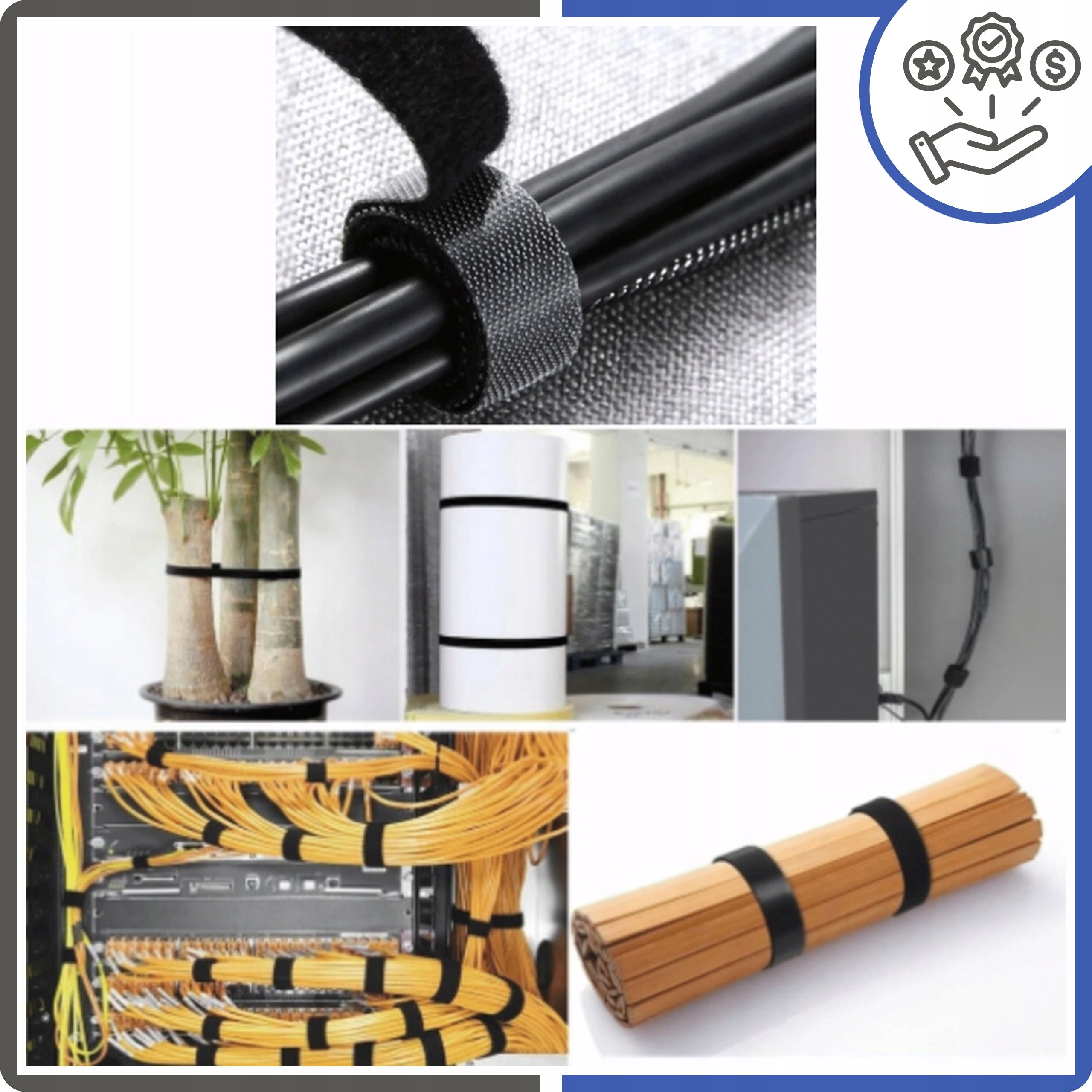 VELCRO TAPE Velcro Band For Fastening Cables For Wires Black 5m Manufacturer code j-198915