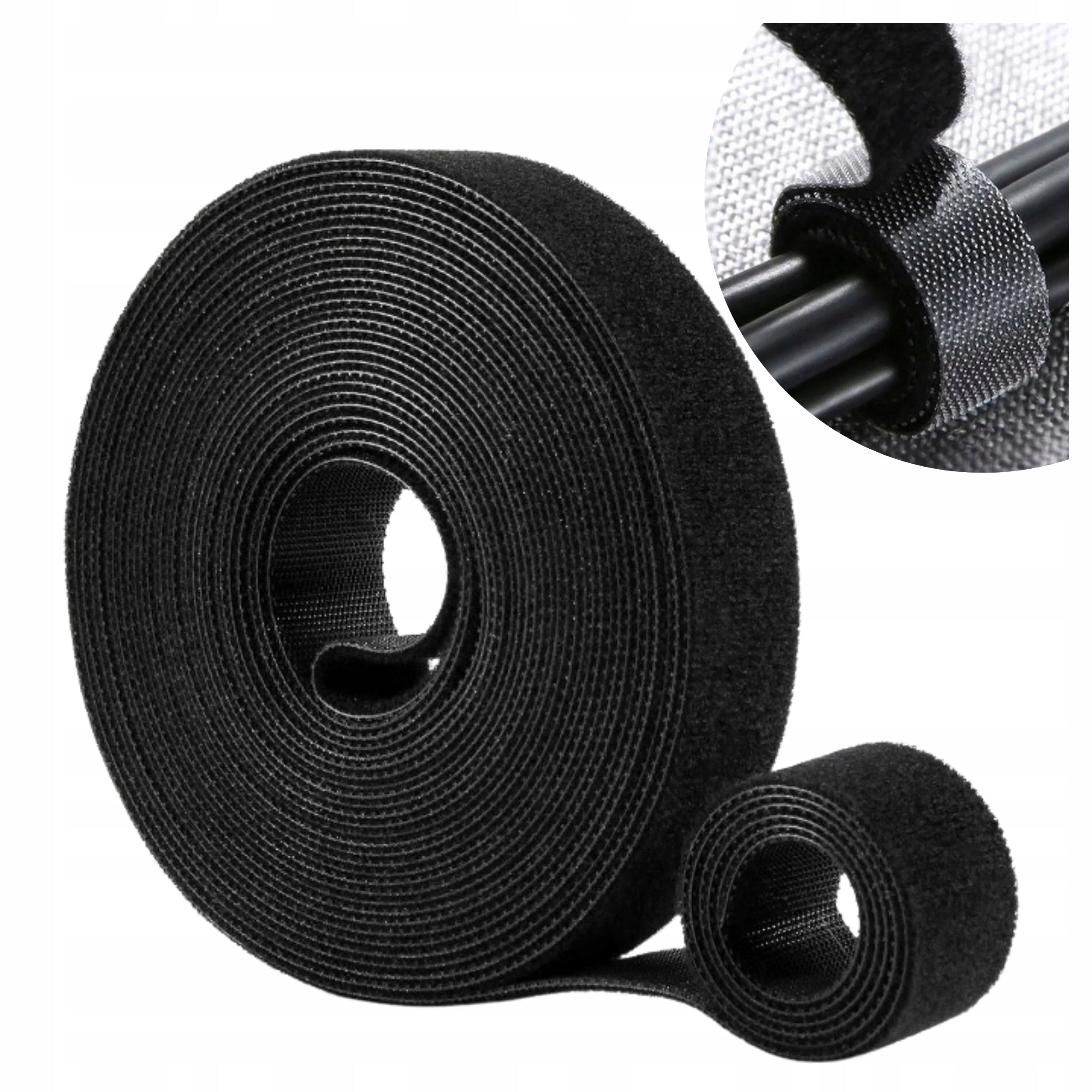VELCRO TAPE Velcro Band For Fastening Cables For Wires Black 5m