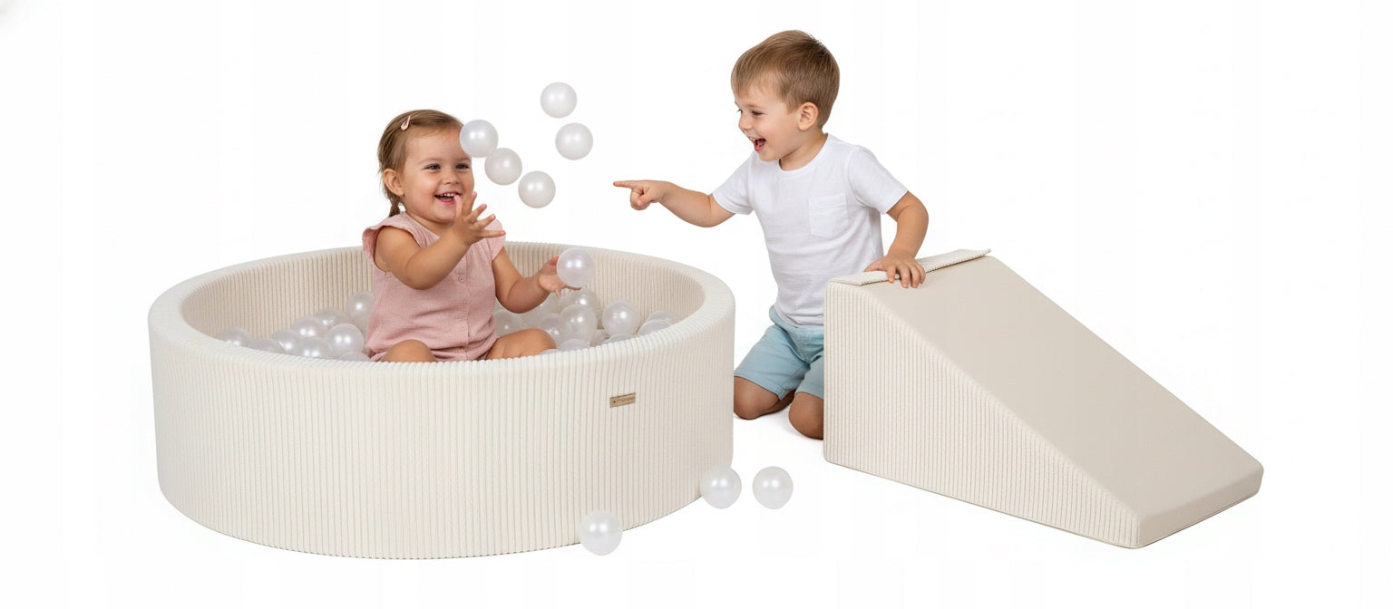 VELINDA Polish SAFE DRY POOL 90cm WITH BALLS 7cm 200 PCS CORDUROY Kid's age 12＋ months
