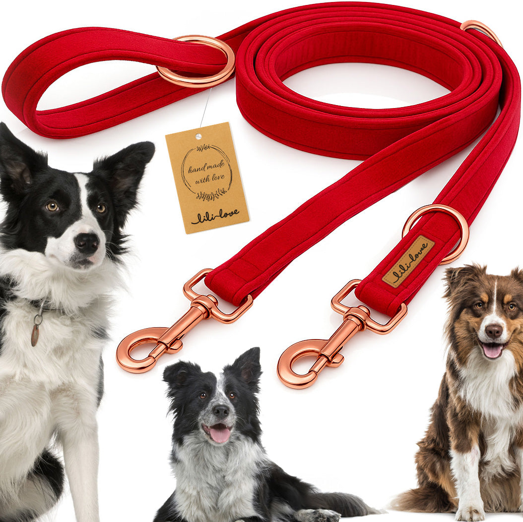 VELOUR ADJUSTABLE DOG LEASH FOR TRAINING WALK VELOUR - 3m