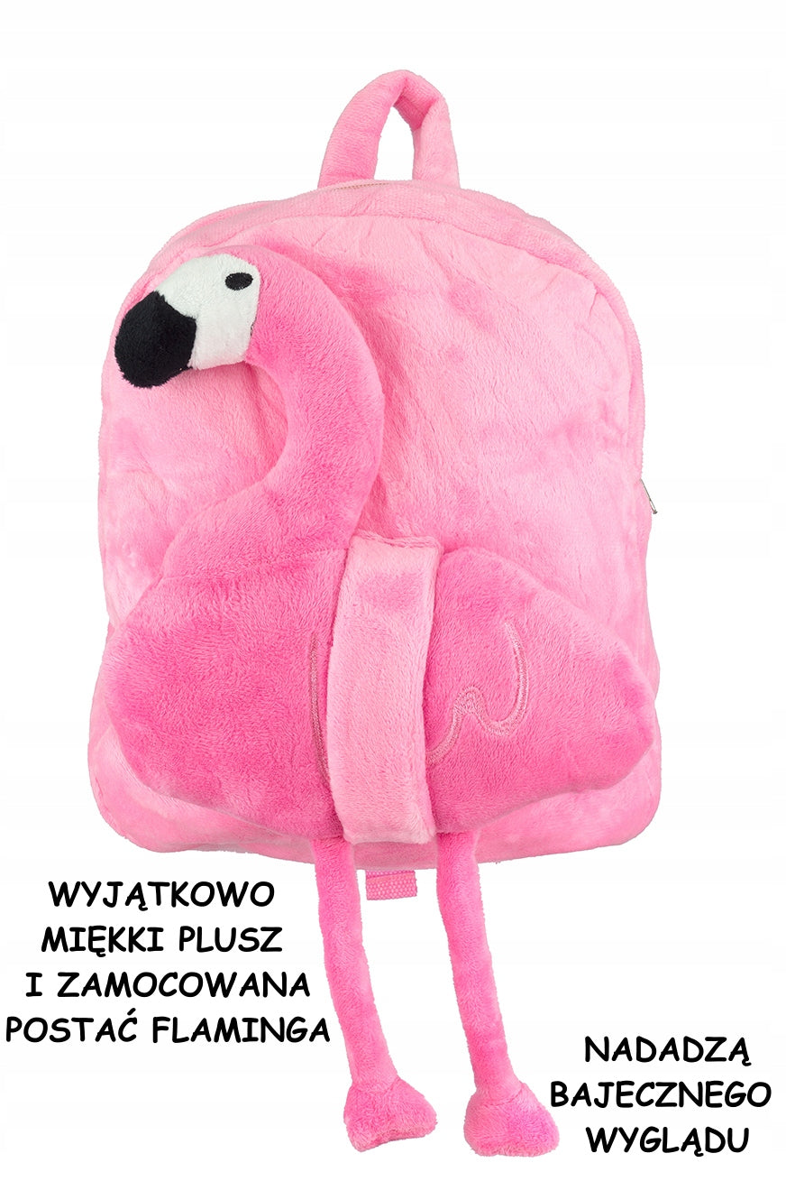 VELOUR BACKPACK WITH FLAMINGO PLUSH E0725 EMAJ Kind sports
