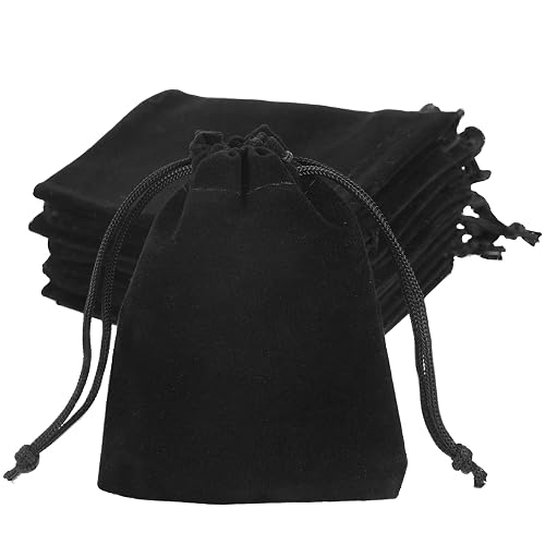 VELVET BAGS BLACK FOR JEWELRY WEDDING GIFT 20 PIECES 7X9