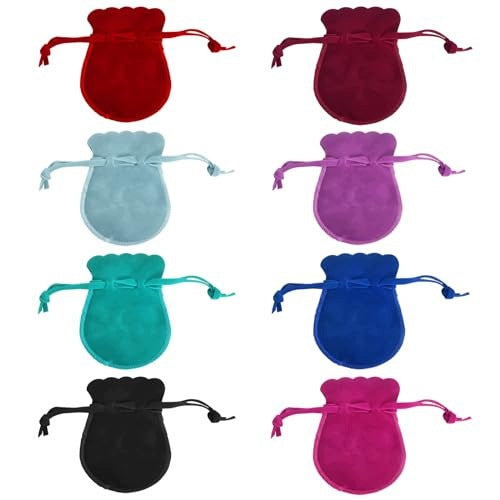 VELVET BAGS WITH DRAWSTRING FOR JEWELRY GIFT 8PCS 9X7CM for home Brand no brand