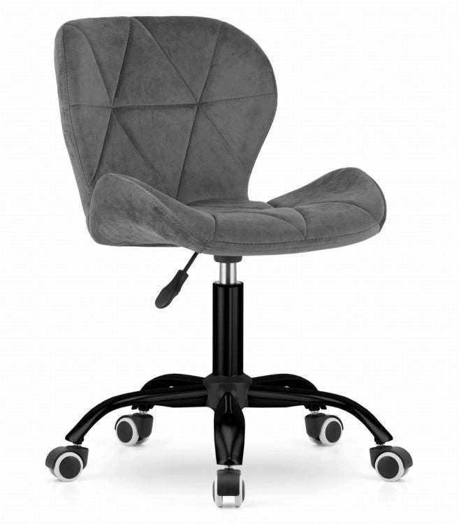 VELVET OFFICE CHAIR SWIVEL CHAIR WIDE BACKREST DARK GRAY Packaging status original