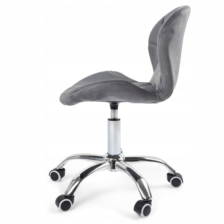 VELVET SWIVEL CHAIR GREY HEIGHT ADJUSTABLE OFFICE DESK CHAIR Packaging status original