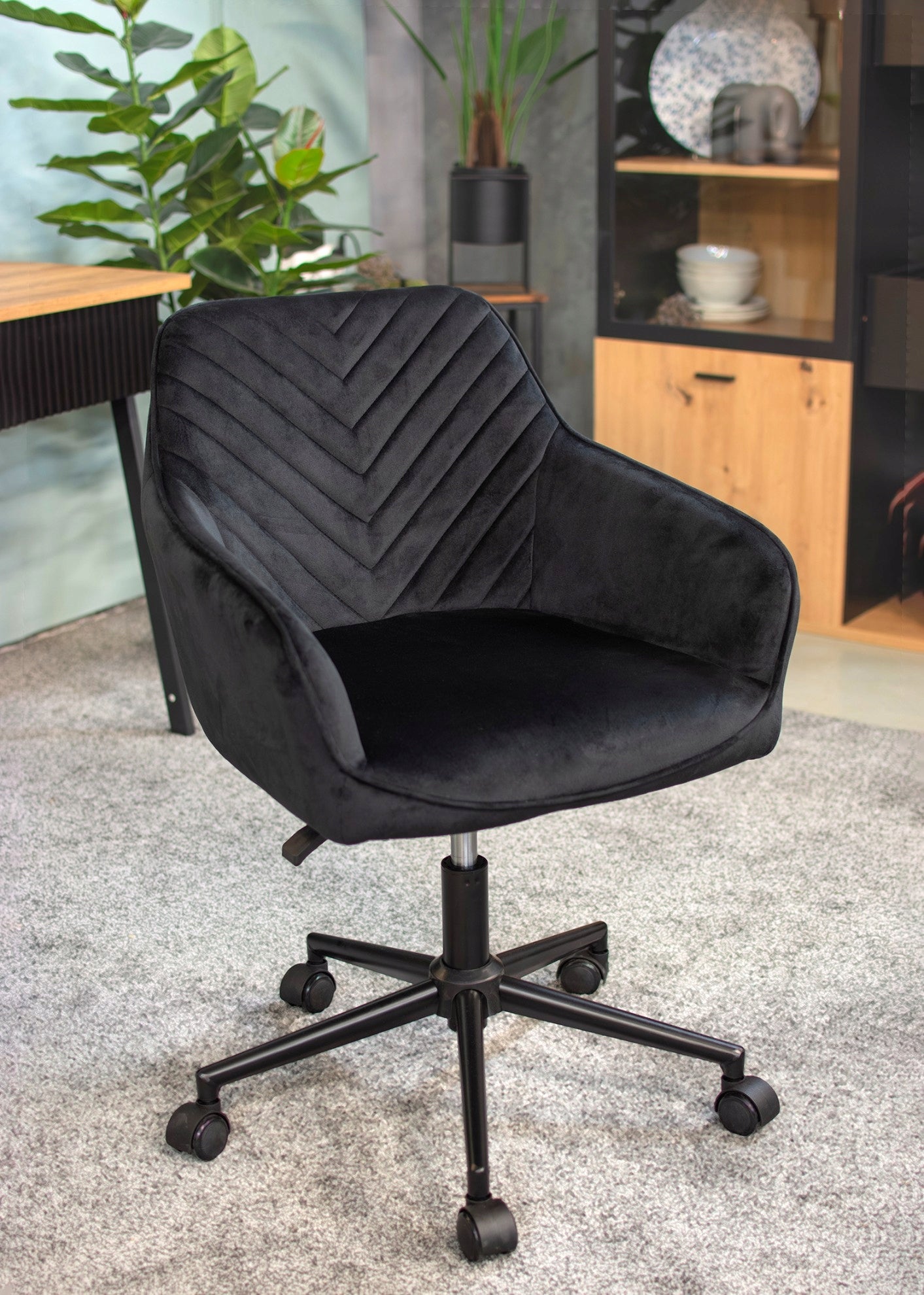 VELVET SWIVEL OFFICE CHAIR FOR DINING ROOM Packaging status original