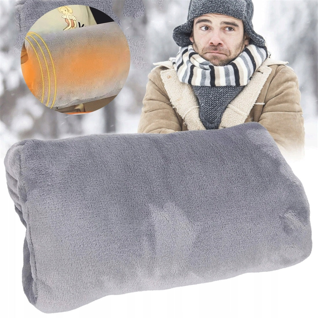 VELVET USB HAND WARMER 50°C PROTECTION AGAINST COLD WINTER