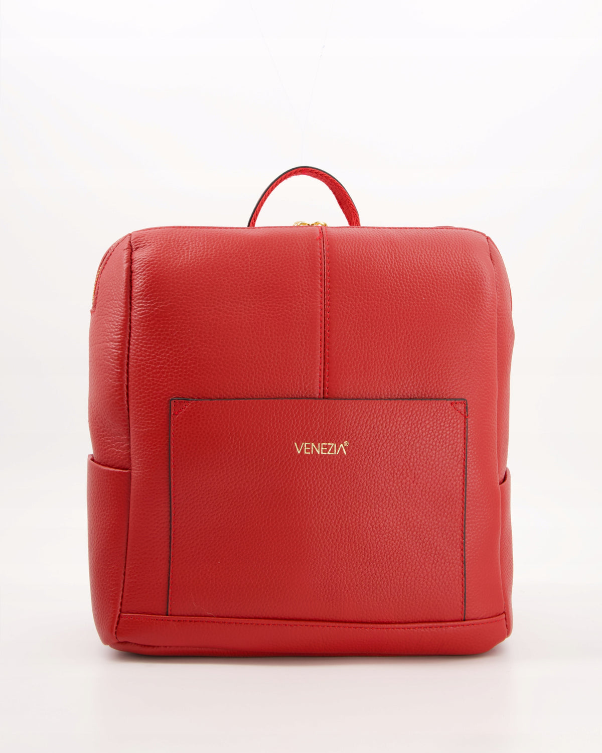 VENEZIA ELEGANT RED WOMEN'S BACKPACK MADE OF NATURAL LEATHER