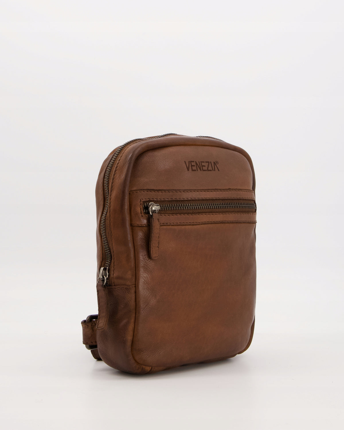VENEZIA MEN'S LEATHER BACKPACK IN BROWN Brand VENEZIA