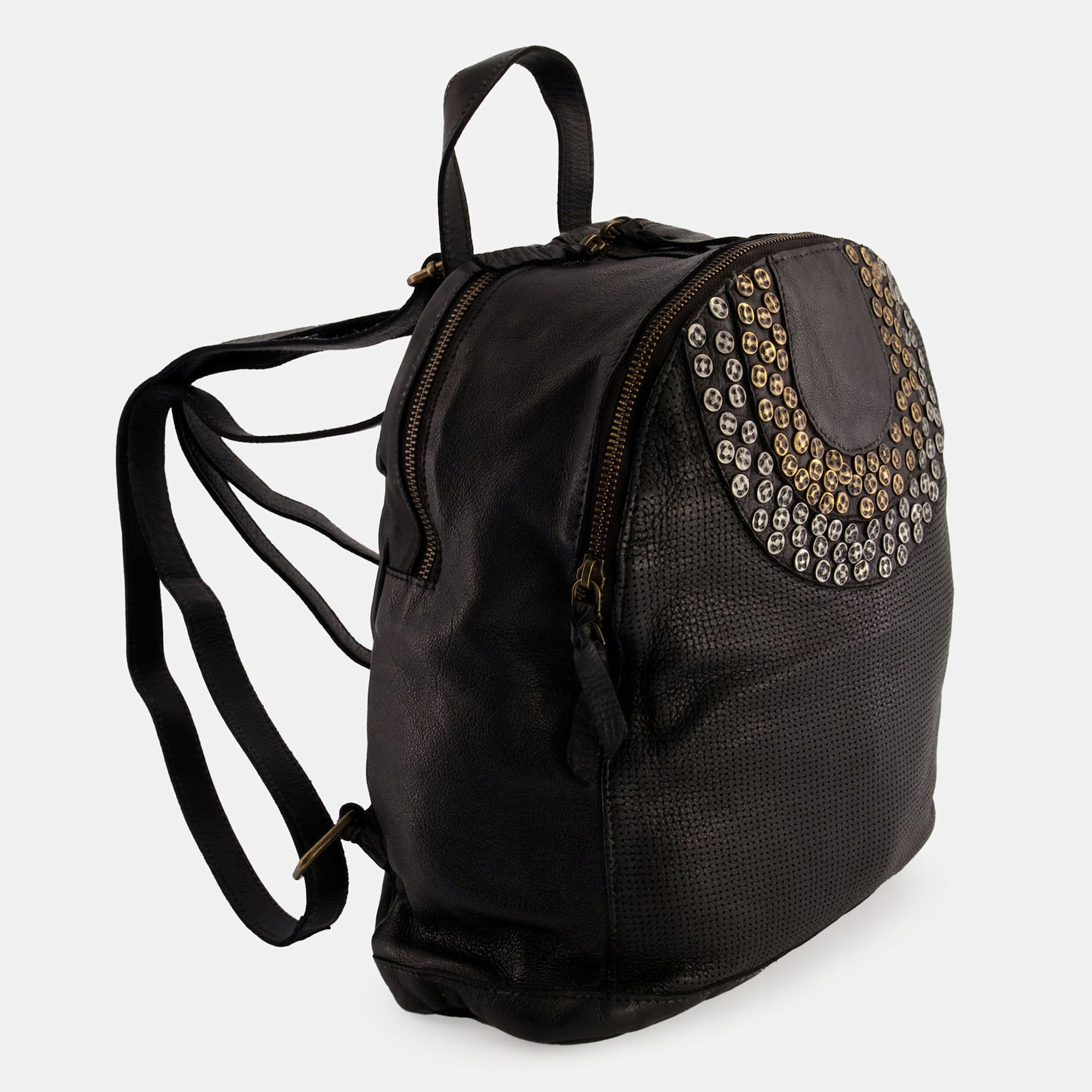 VENEZIA Women's Black Soft Calf Leather Backpack Packaging status original