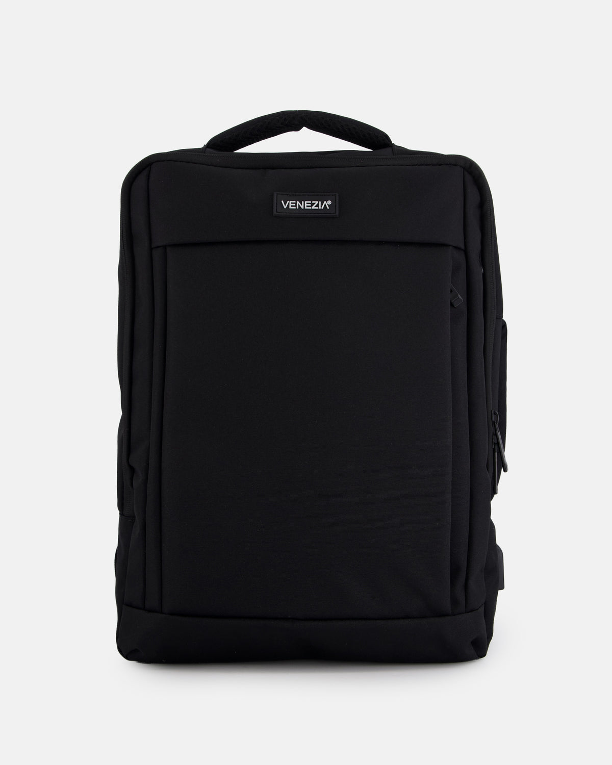 VENEZIA black fabric backpack with two compartments and laptop space