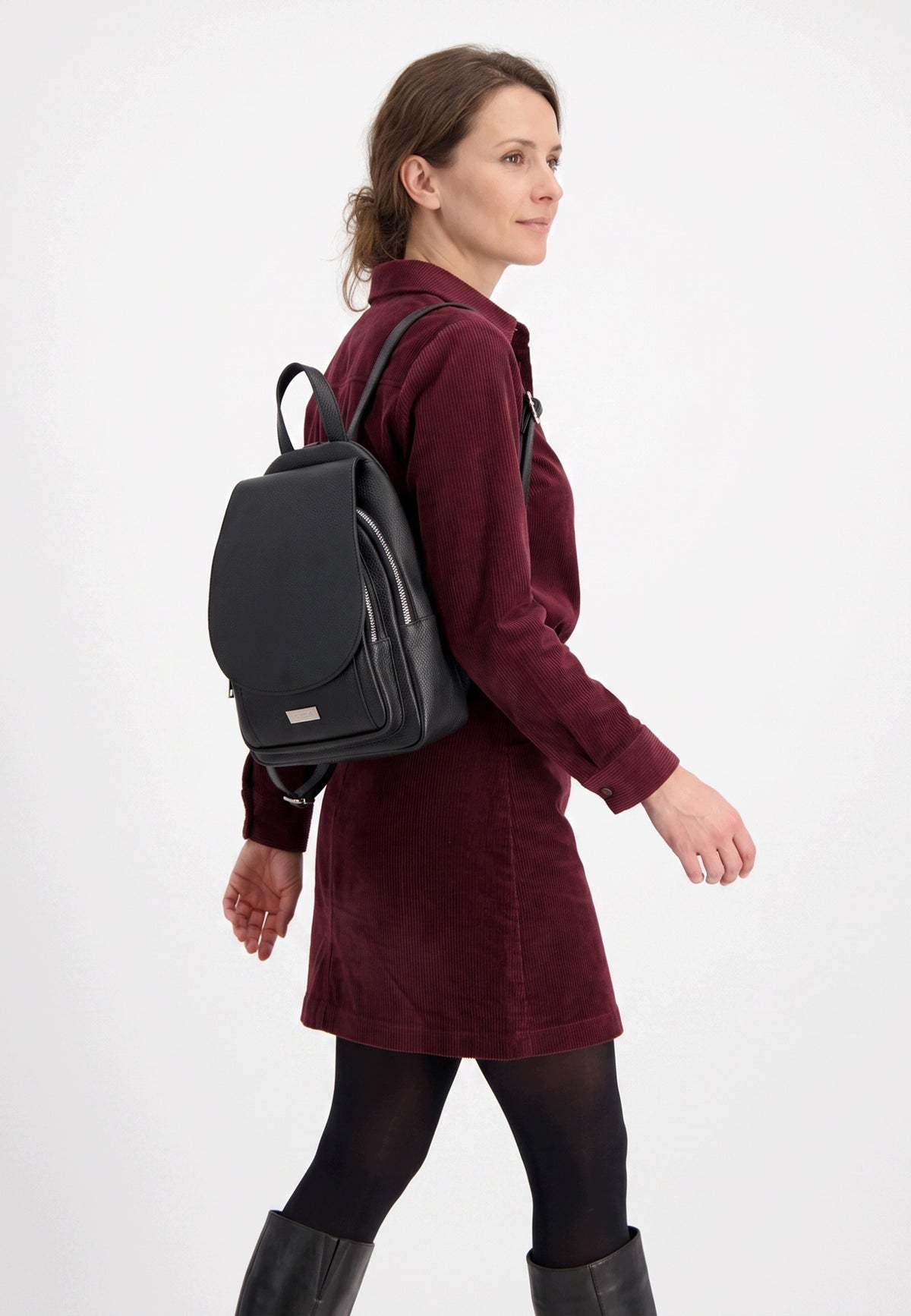 VENEZIA women's genuine leather backpack in black Packaging status original