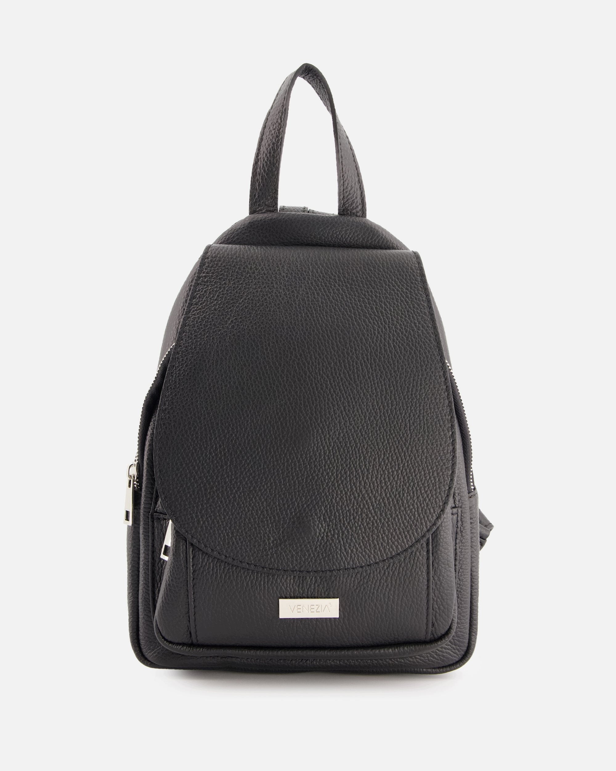 VENEZIA women's genuine leather backpack in black