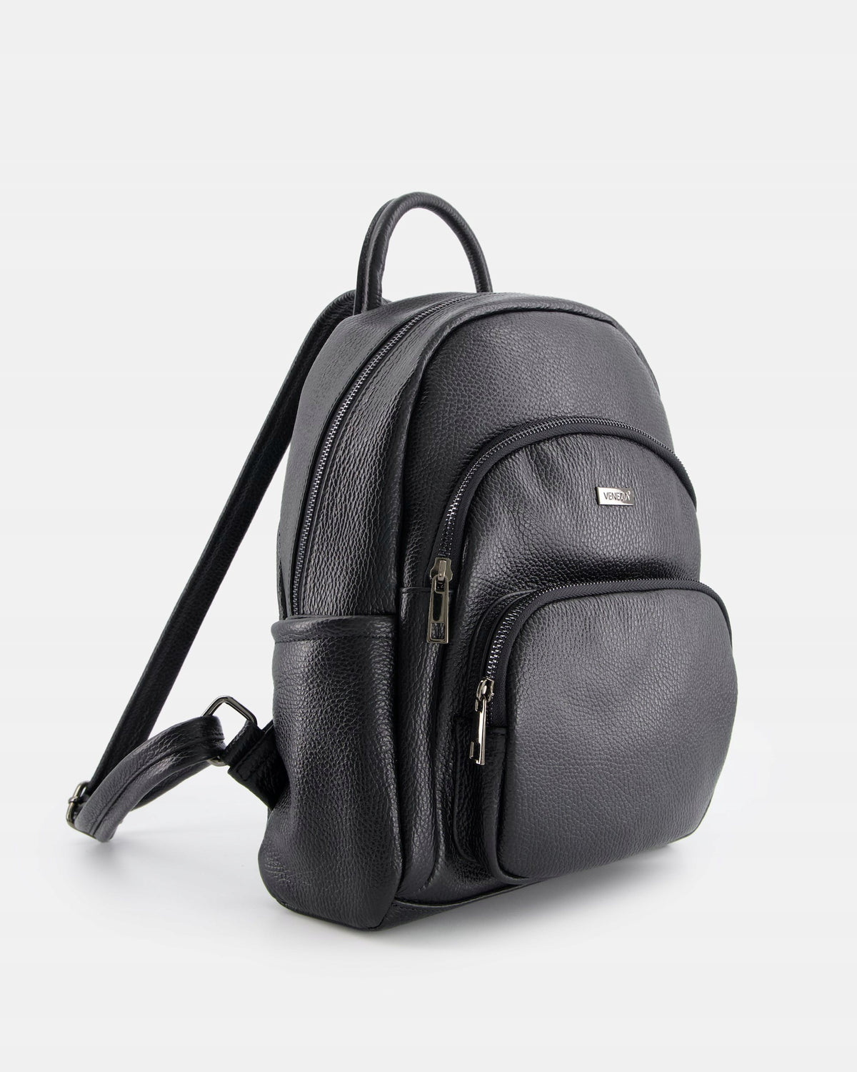 VENEZIA women's leather backpack in black with pockets Brand VENEZIA