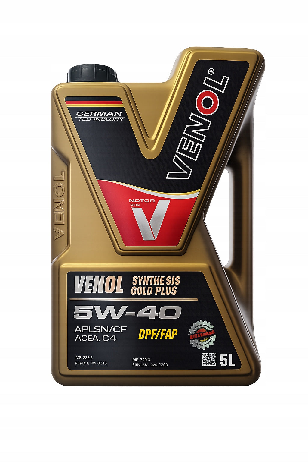 VENOL SYNT 5W40 5L GOLD PLUS C4