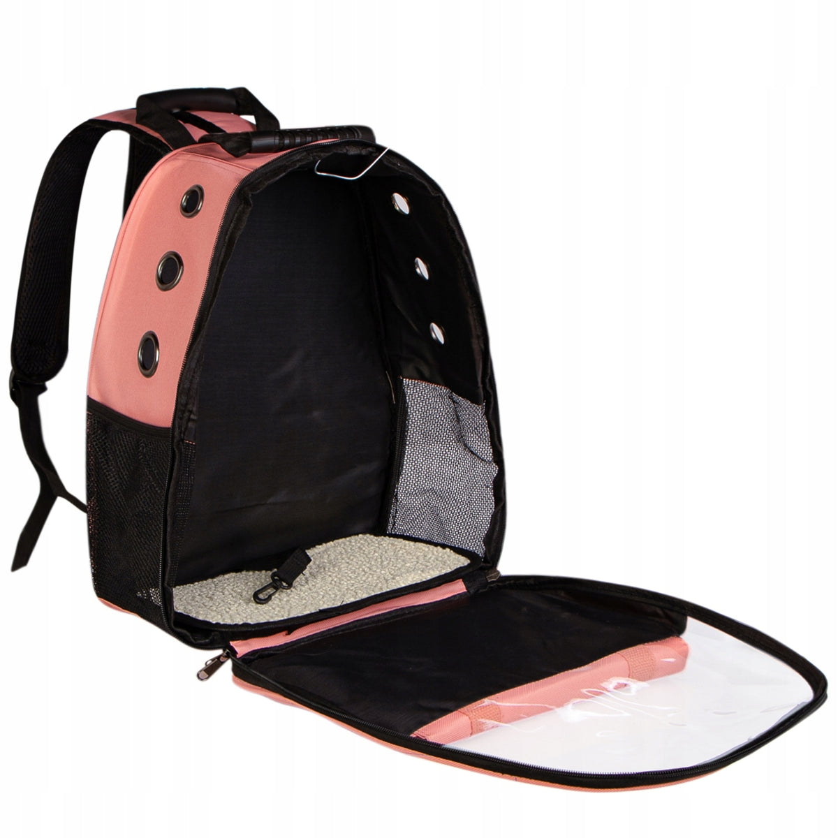 VENTILATED BACKPACK TRANSPORTER FOR CAT DOG TRAVEL PINK 30X23X40CM Kind backpack