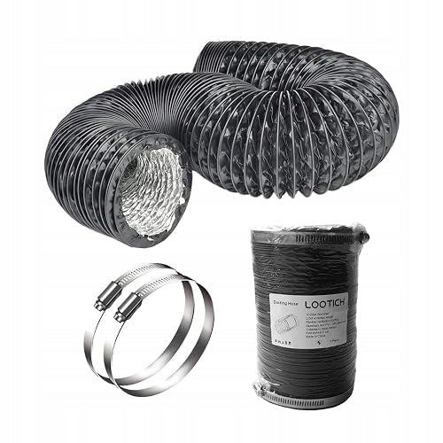 VENTILATION DUCT 102MM 8M FLEXIBLE ALUMINUM BLACK PVC Metal Brand no brand