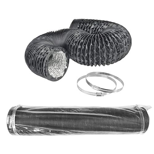 VENTILATION DUCT 102MM 8M FLEXIBLE ALUMINUM BLACK PVC Metal