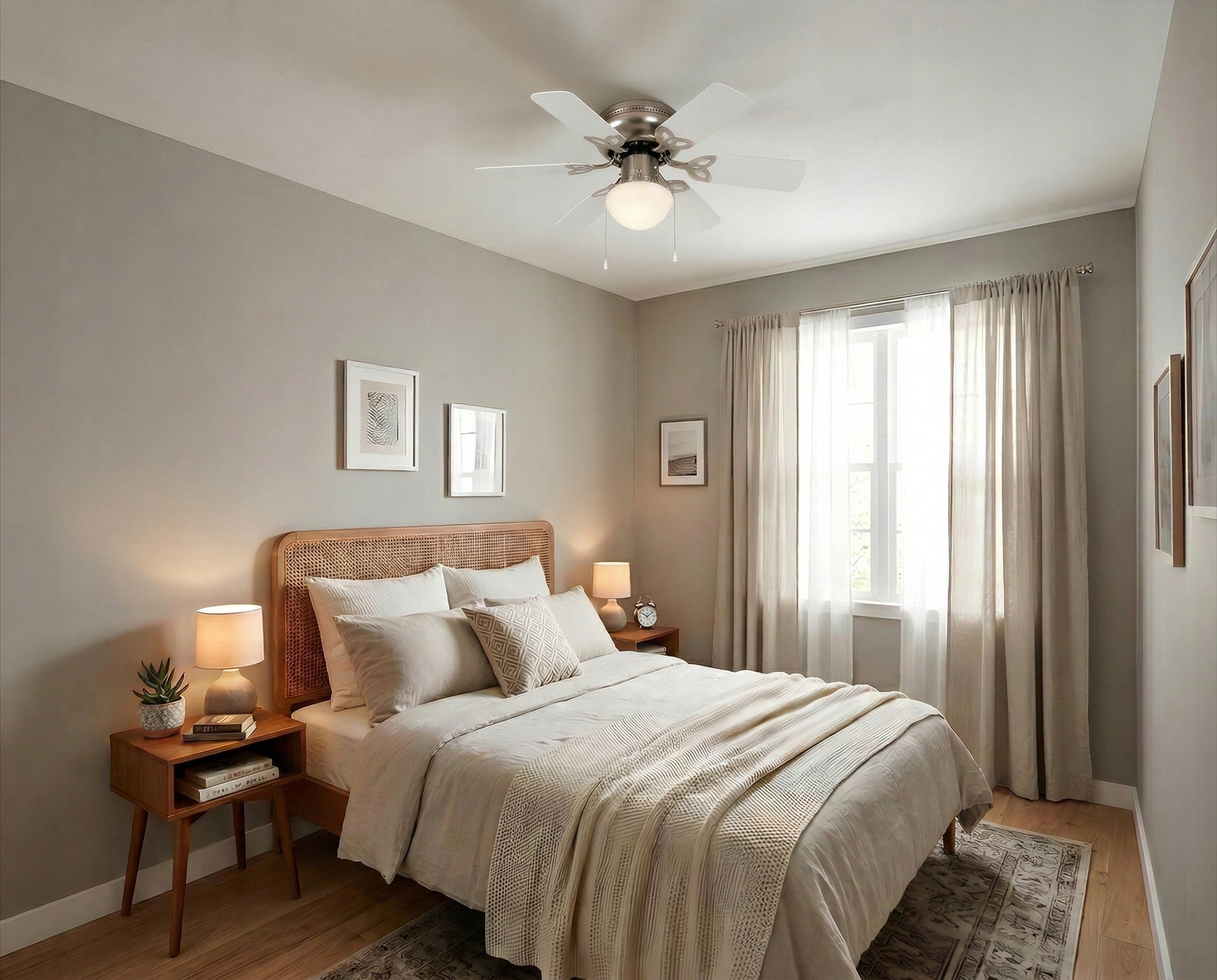 VENUS Ceiling Fan Silver/White - 76cm | Windmill for Bedroom Manufacturer code L36001