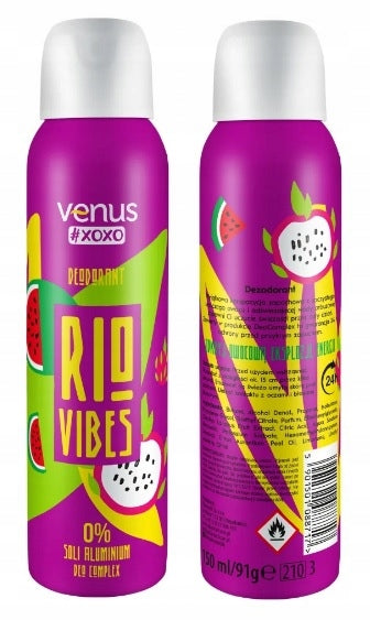 VENUS XOXO - RIO VIBES BODY DEODORANT - WATERMELON & DRAGON FRUIT FRAGRANCE EAN (GTIN) 5901501088717