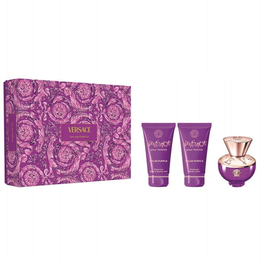 VERSACE DYLAN PURPLE EDP 50ml SPRAY + GEL 50ml + BODY LOTION 50ml