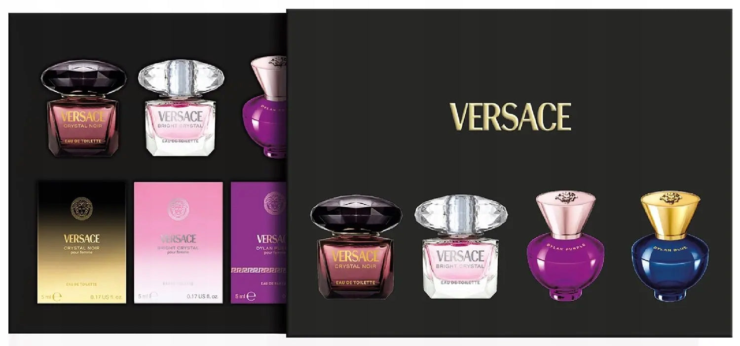 VERSACE Set of Miniature Crystal Noir + Bright Crystal Brand Versace