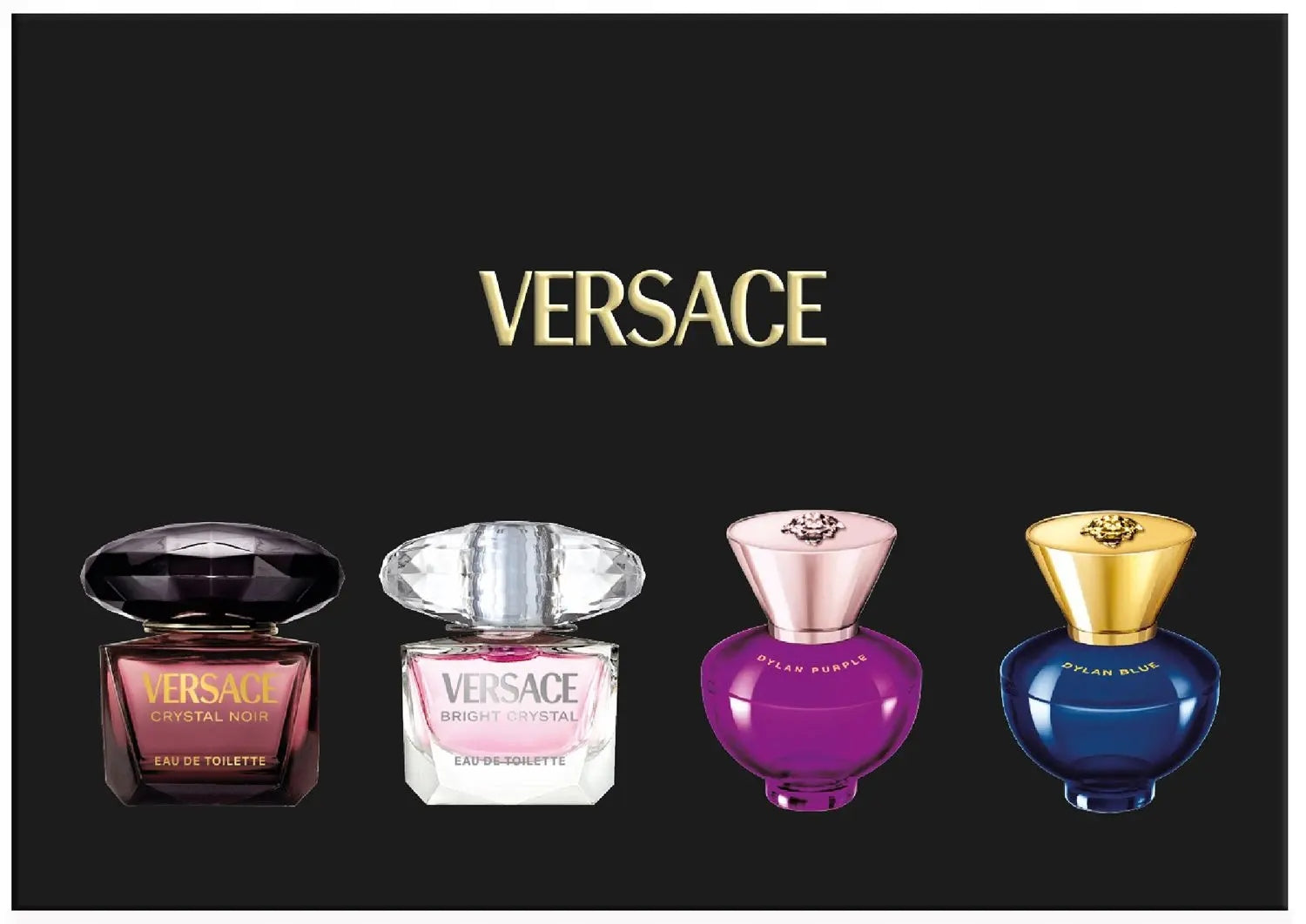 VERSACE Set of Miniature Crystal Noir + Bright Crystal