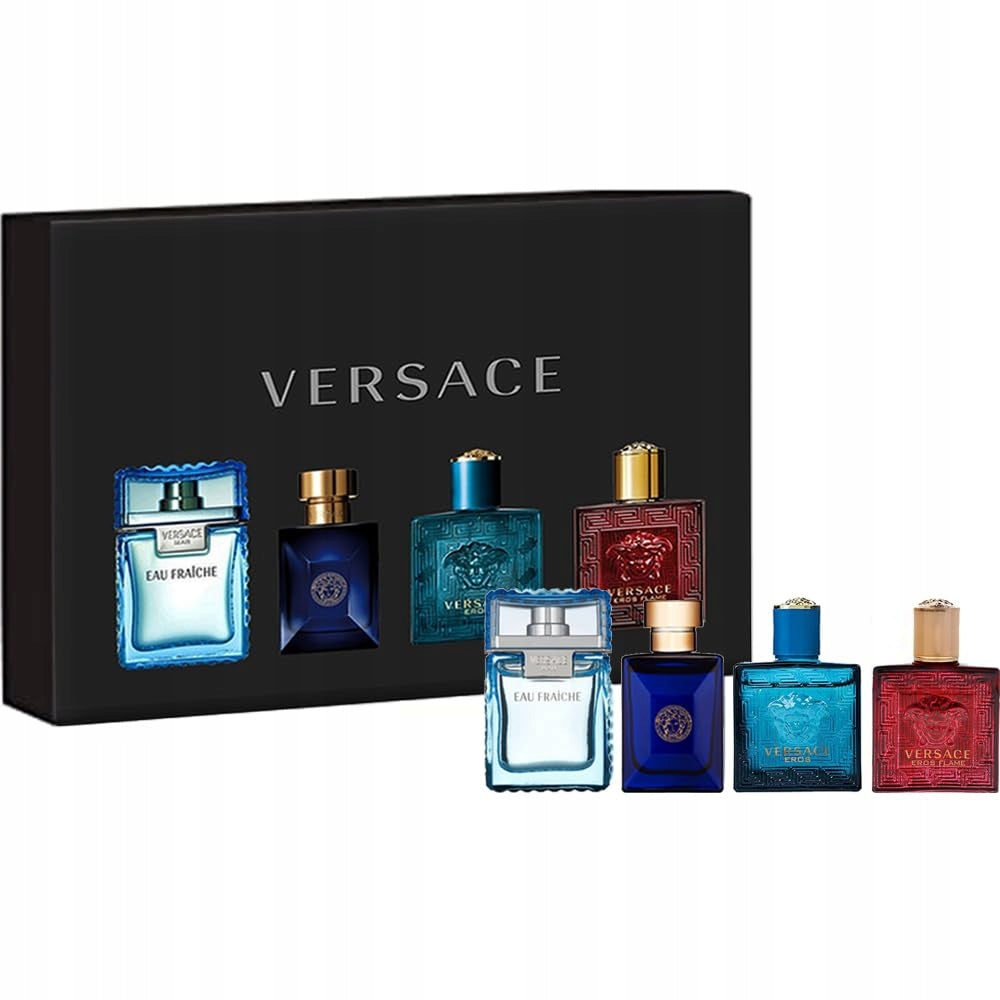 VERSACE Set of Miniatures for Men 4 x 5ml Fraiche Dylan Eros Flame Packaging status original