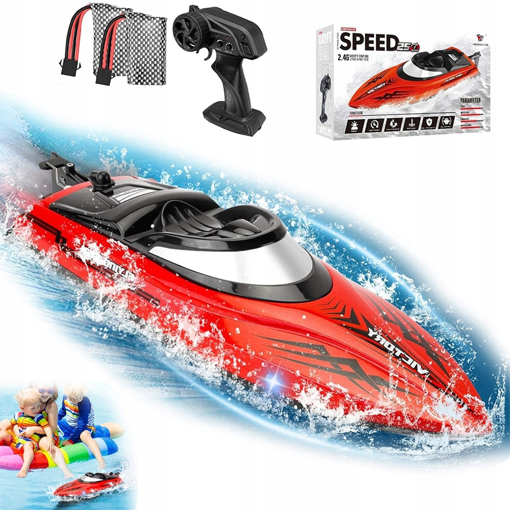 VERSATILE REMOTE CONTROLLED MOTOR BOAT TOY FOR CHILDREN WITH 2* AKU