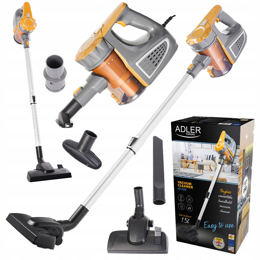 VERTICAL HANDHELD BAGLESS VACUUM CLEANER 2in1 800W STRONG 1,5L LIGHTWEIGHT ADLER