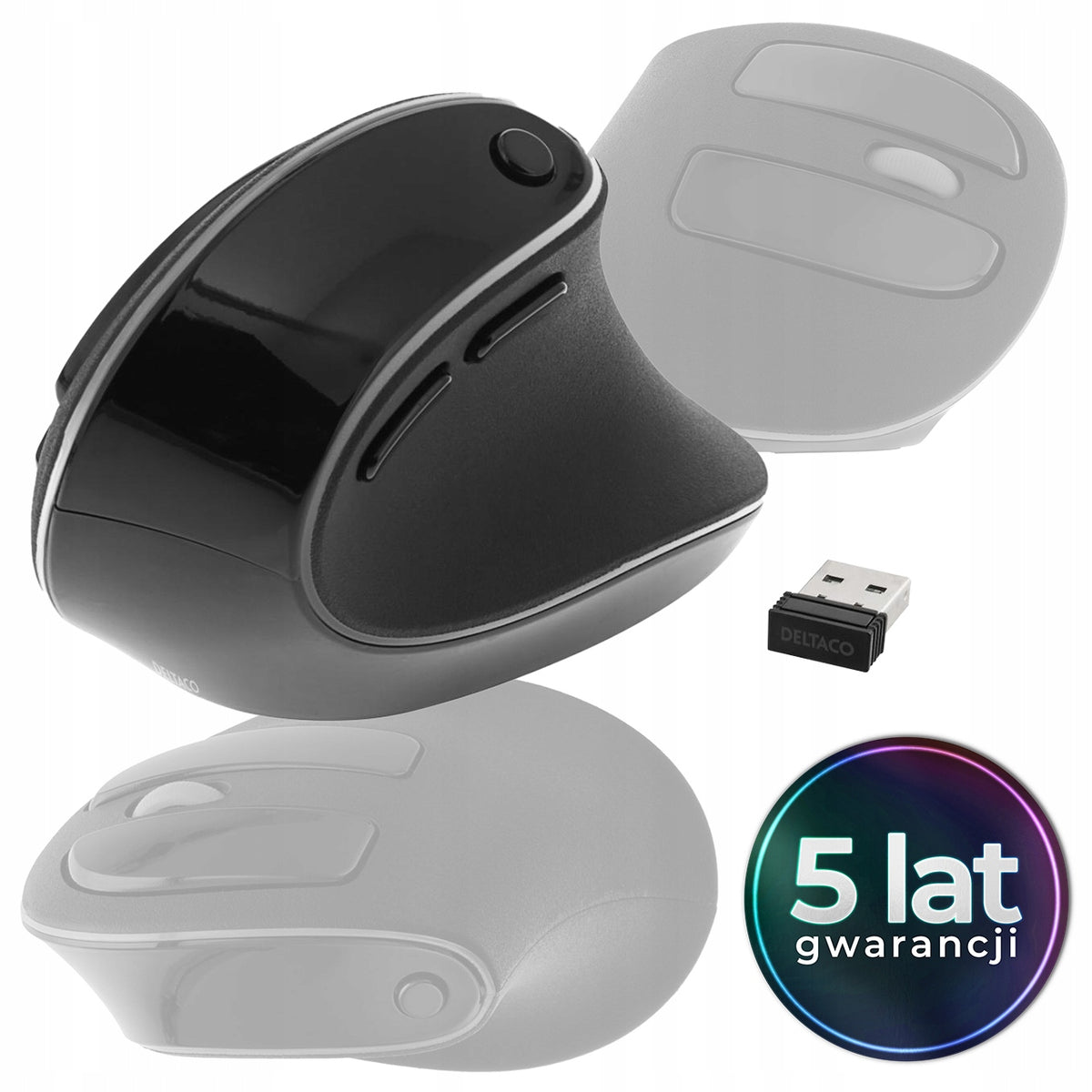 VERTICAL MOUSE ERGONOMIC WIRELESS BLACK