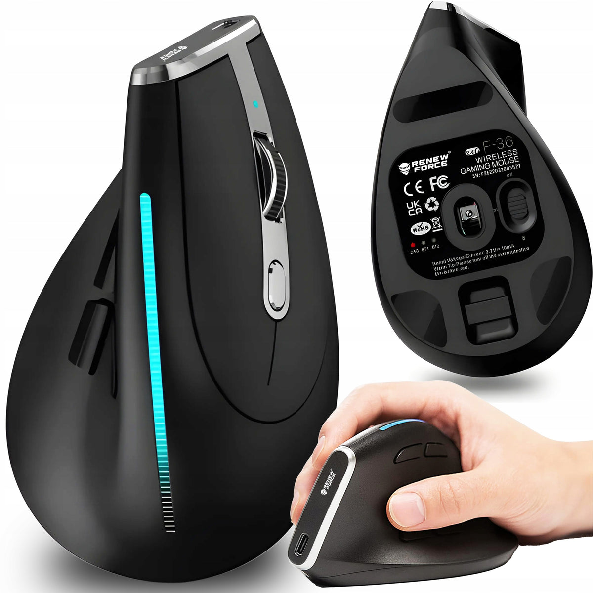 VERTICAL MOUSE WIRELESS VERTICAL ERGONOMIC MOUSE Bluetooth 2400DPI