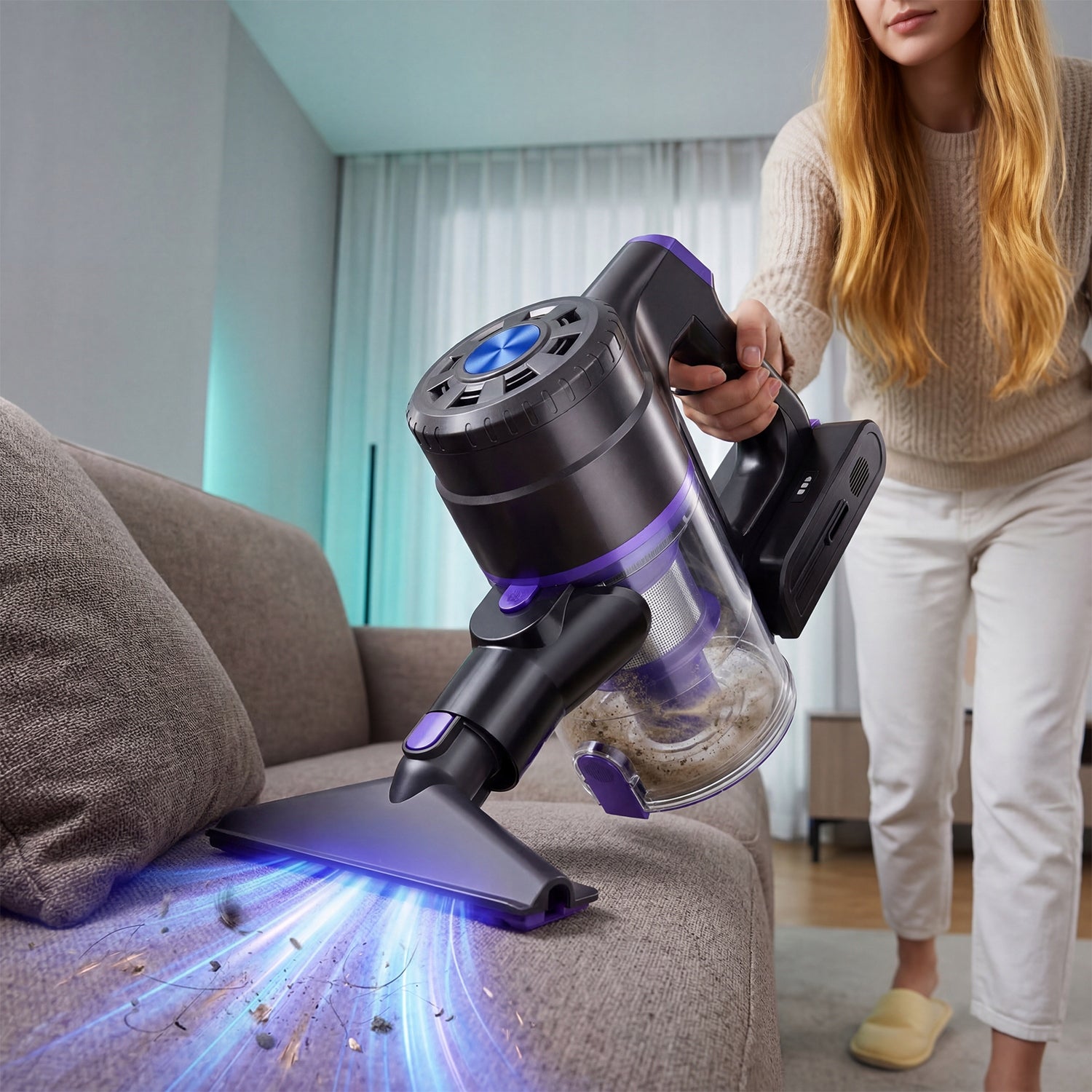 VERTICAL VACUUM CLEANER WIRELESS CYCLONE UP TO 70MINUTES MOPPING ELECTROBRUSH Dominant color gray