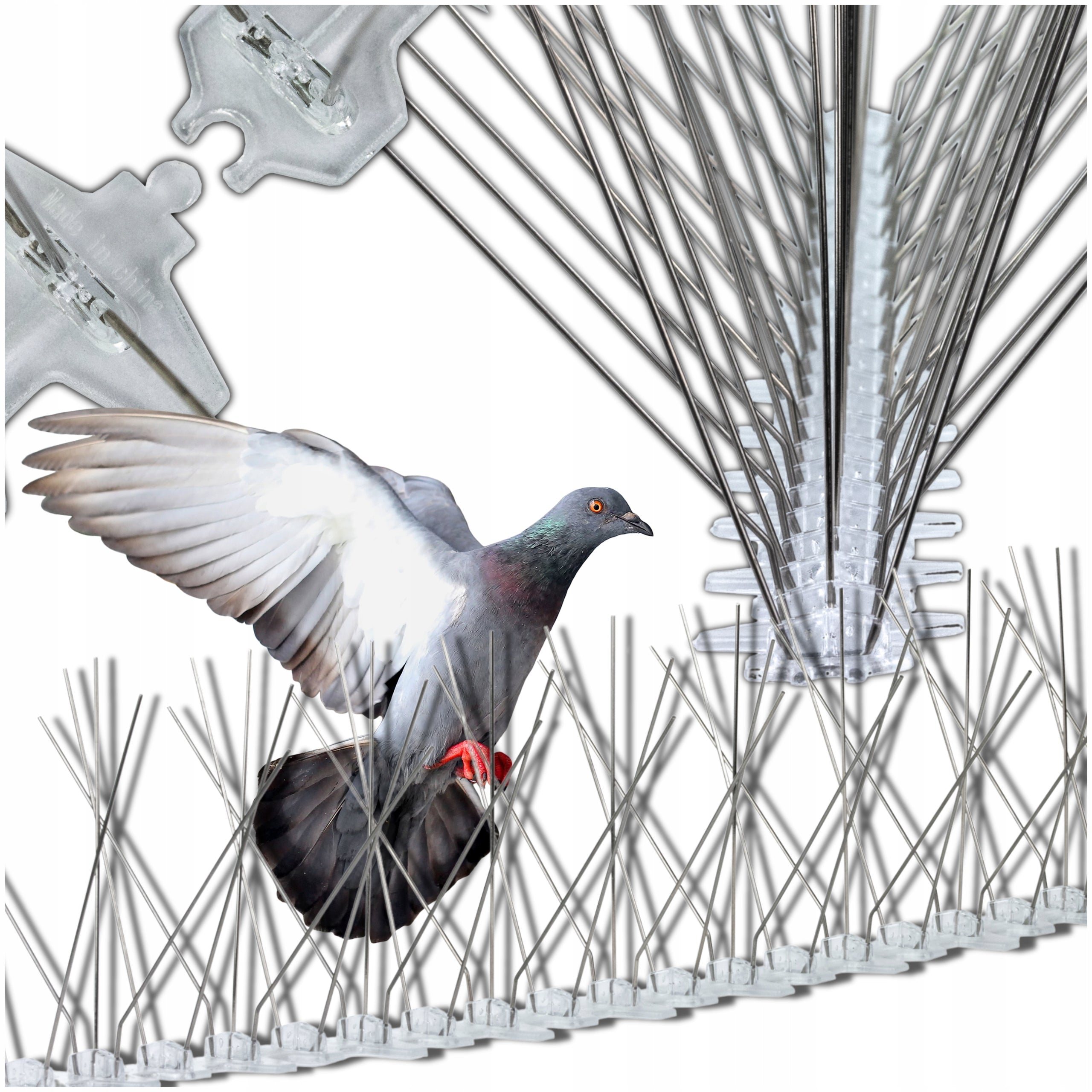 VERY DENSE BIRD SPIKES PIGEONS STAINLESS SPIKES AGAINST BIRDS 50 cm