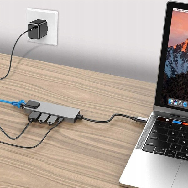 VERY PRACTICAL 5IN1 HUB ADAPTER FOR LAPTOP, USB HDMI ETHERNET MACBOOK Manufacturer Lemon Mobile