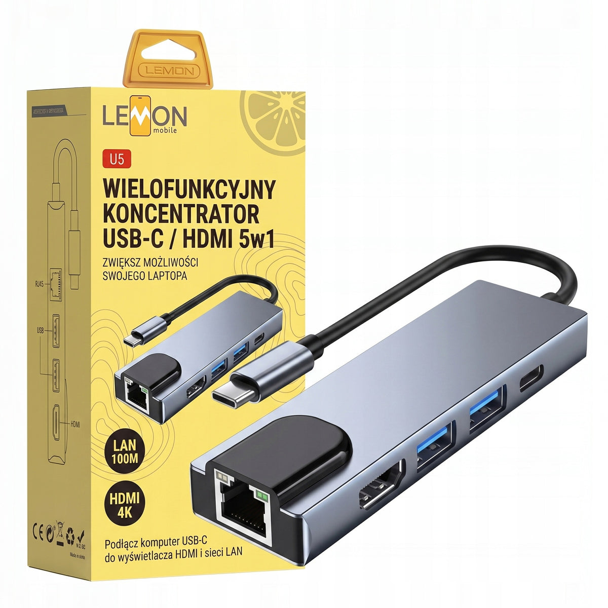 VERY PRACTICAL 5IN1 HUB ADAPTER FOR LAPTOP, USB HDMI ETHERNET MACBOOK