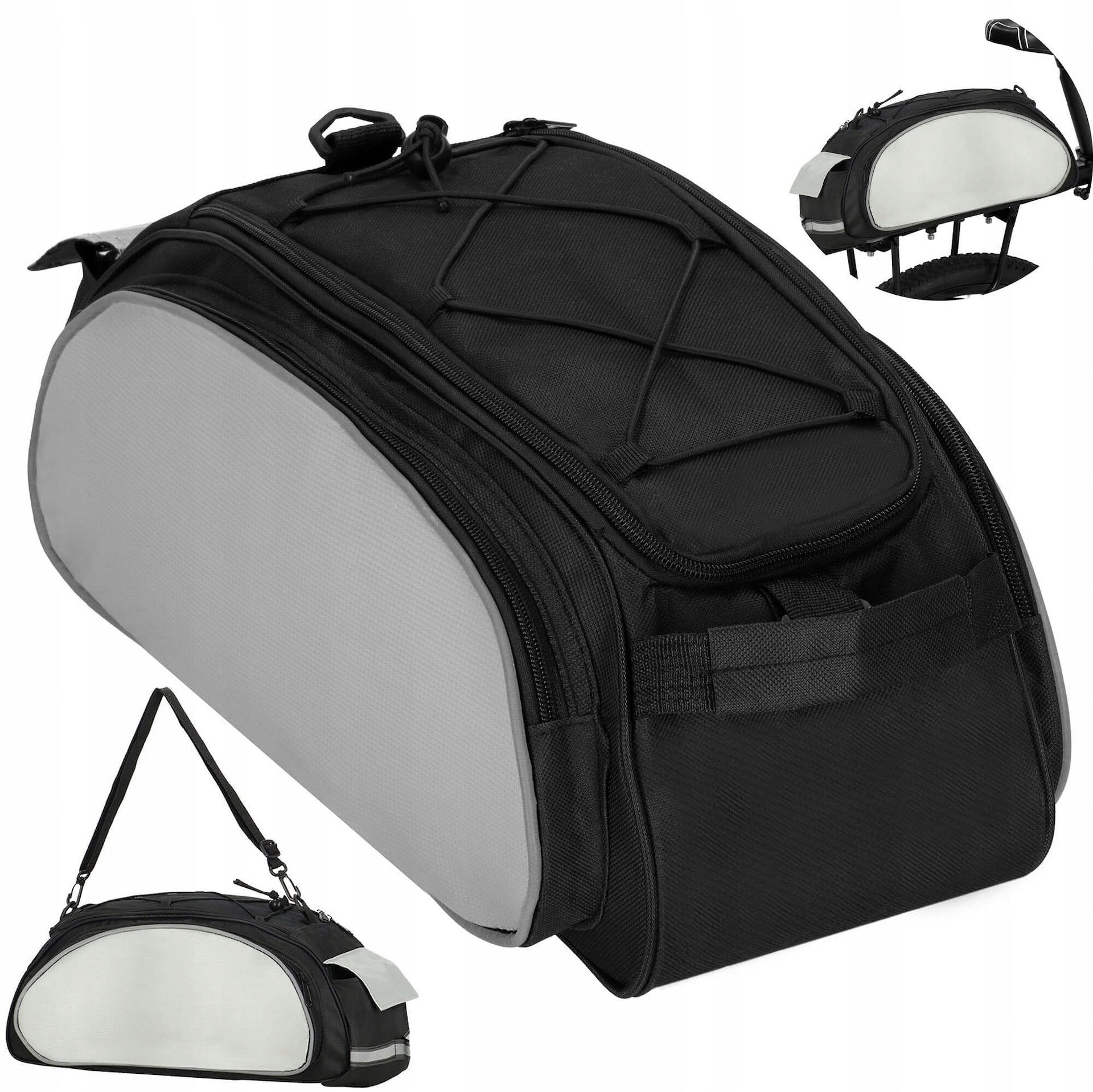 VERY ROOMY BICYCLE BAG FOR BIKE FRAME PANNIER TRUNK LARGE TRUNK CASE Color black