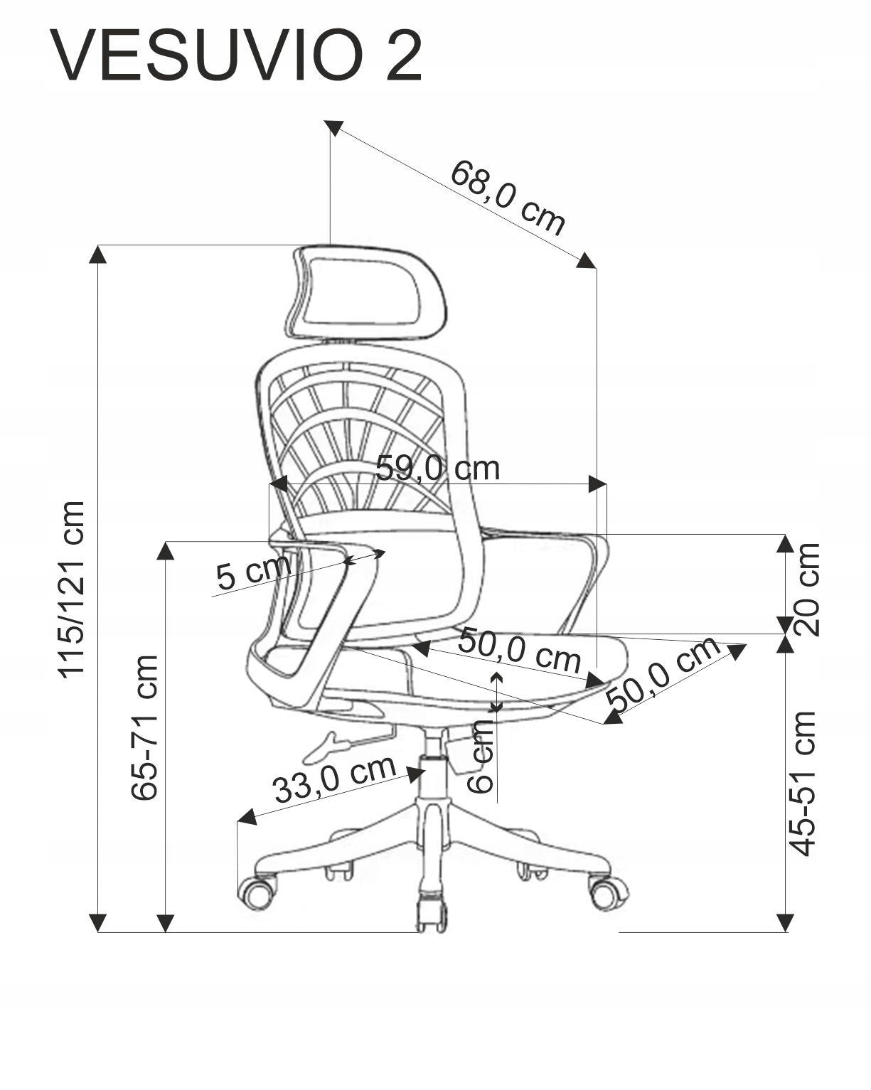 VESUVIO 2 office chair turquoise / white Furniture depth 59 cm