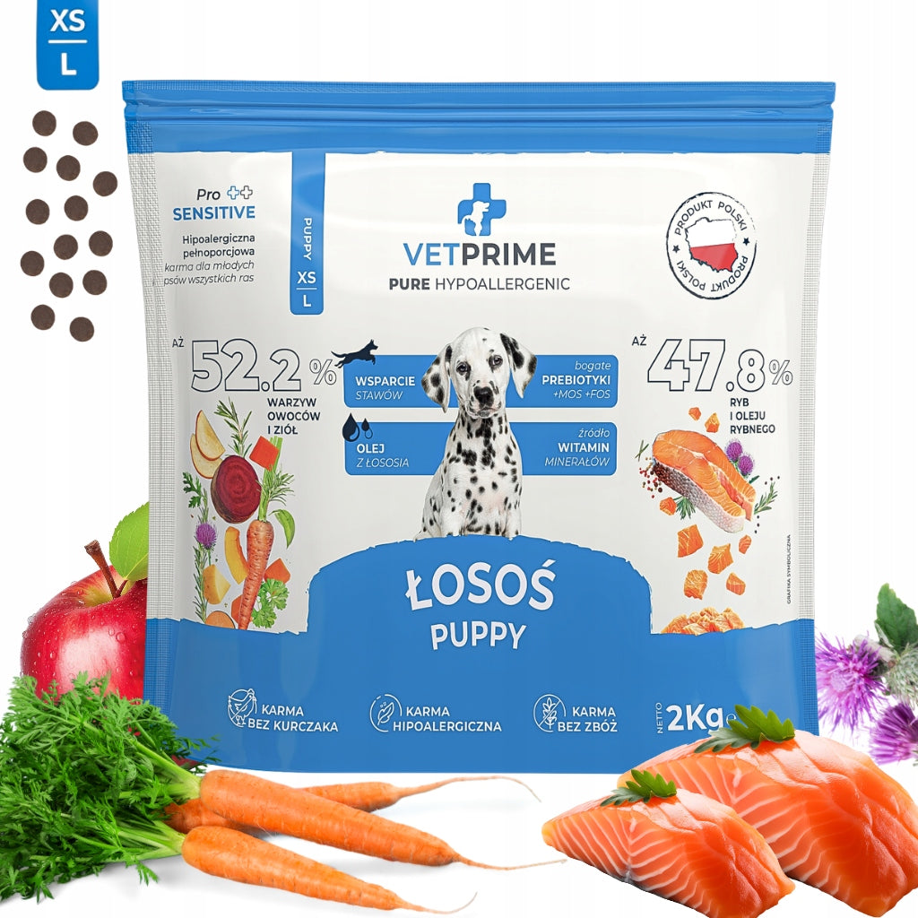 VETPRIME HYPOALLERGENIC MONOPROTEIN SALMON PUPPY XS/L 2KG