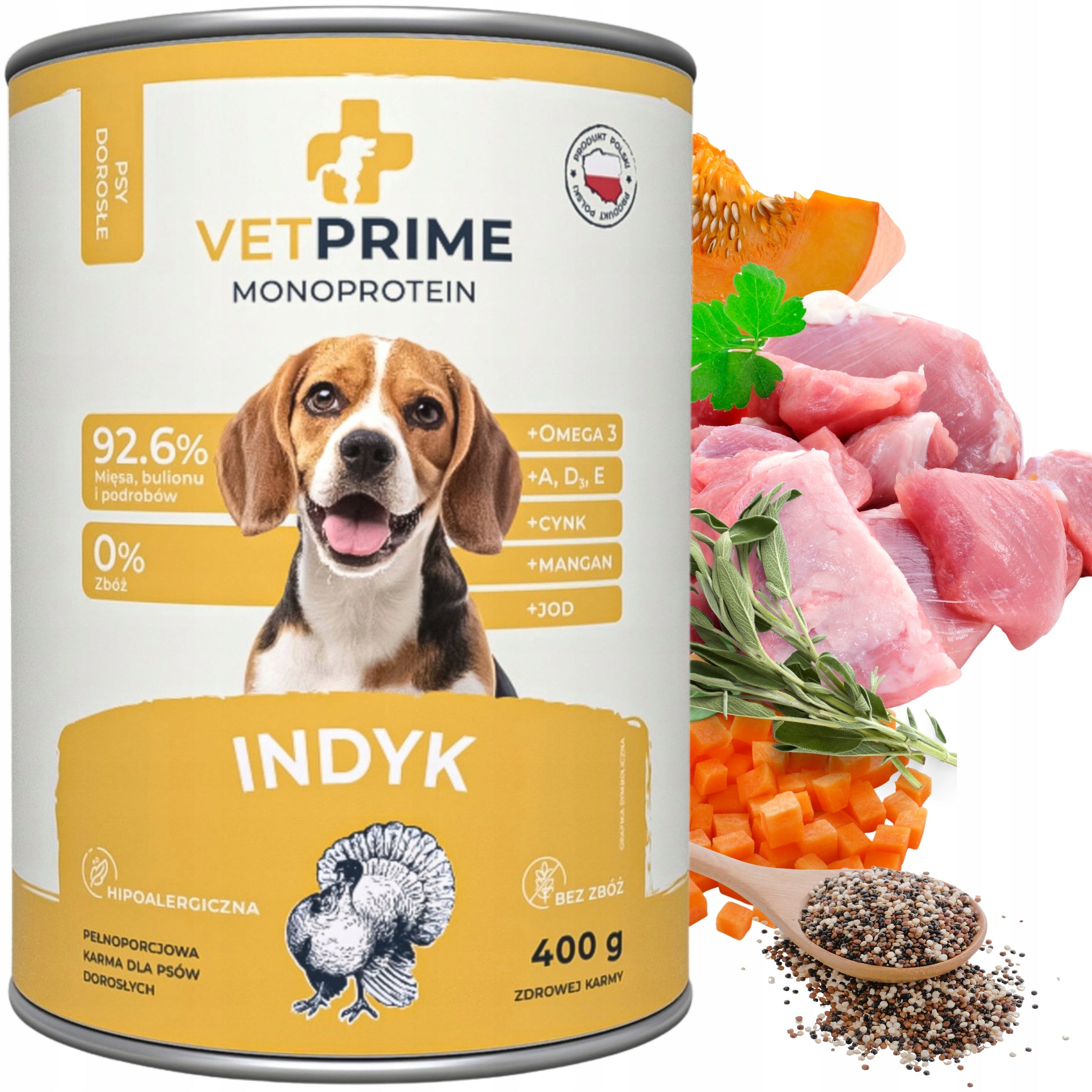 VETPRIME Monoprotein Turkey 400g Grain Free Wet Dog Food