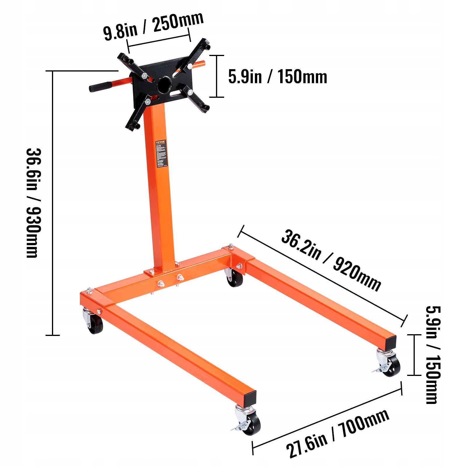 VEVOR 1300LBS Rotating Engine Stand With 360° Head 4 Caster Arms Tray Manufacturer code YDXZSFDJZJL4UDXZ